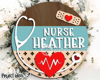 Medical Office Welcome Sign, Digital download, SVG Laser cut file, Cricut, Round door hanger design, Personalize nurse doctor decor