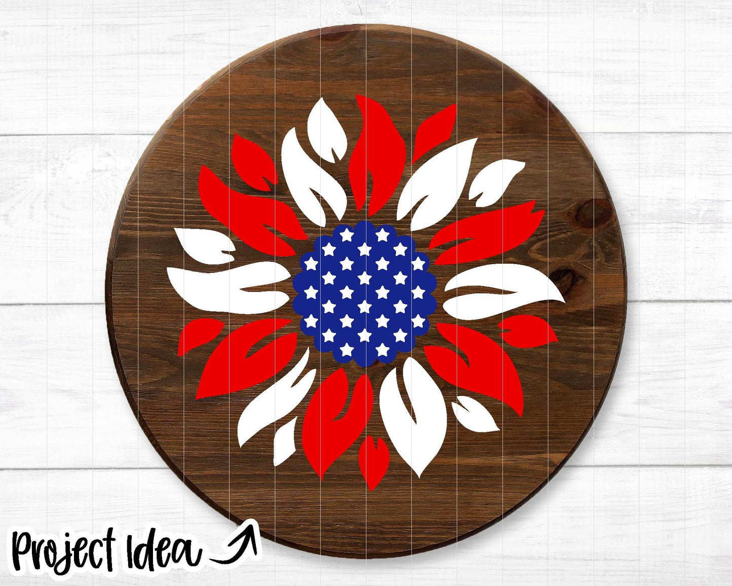 Sunflower American Flag Design, Digital Download, Cricut SVG Cut File, Patriotic 4th of July Decor