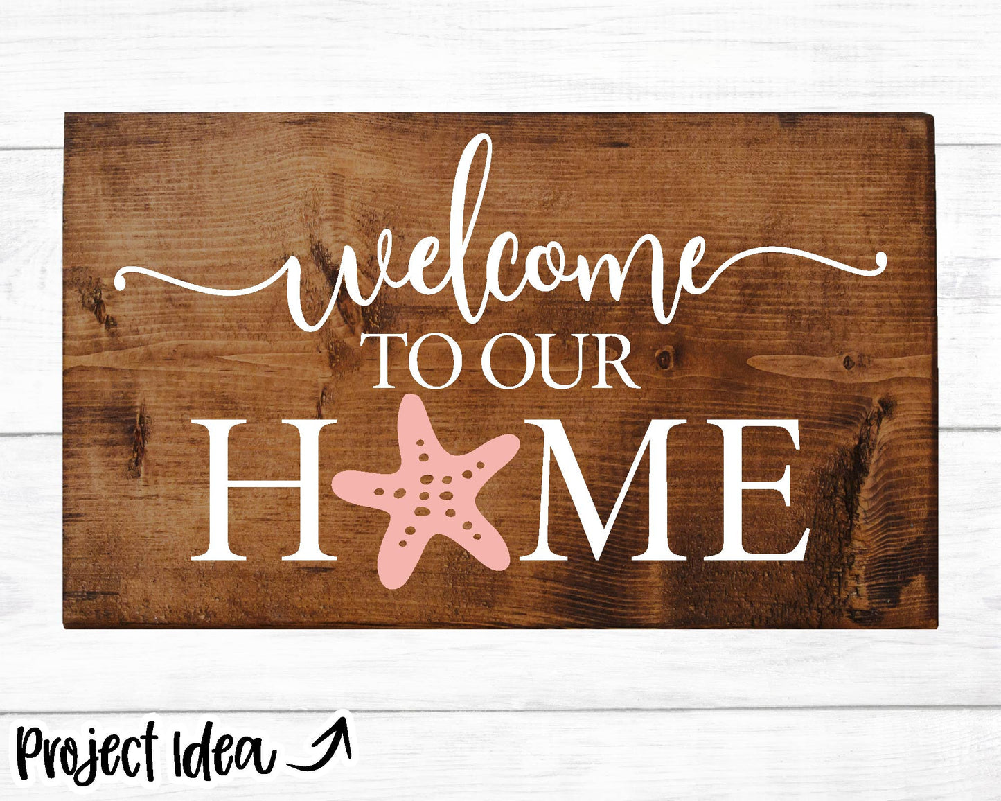Welcome To Our Home Starfish SVG, Digital download, Cricut cut file, Silhouette, Beach house door sign design