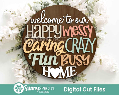 Snarky Laser Sign Bundle, Round door hanger svg, Glowforge laser cut file, Cricut, Funny door sign svg