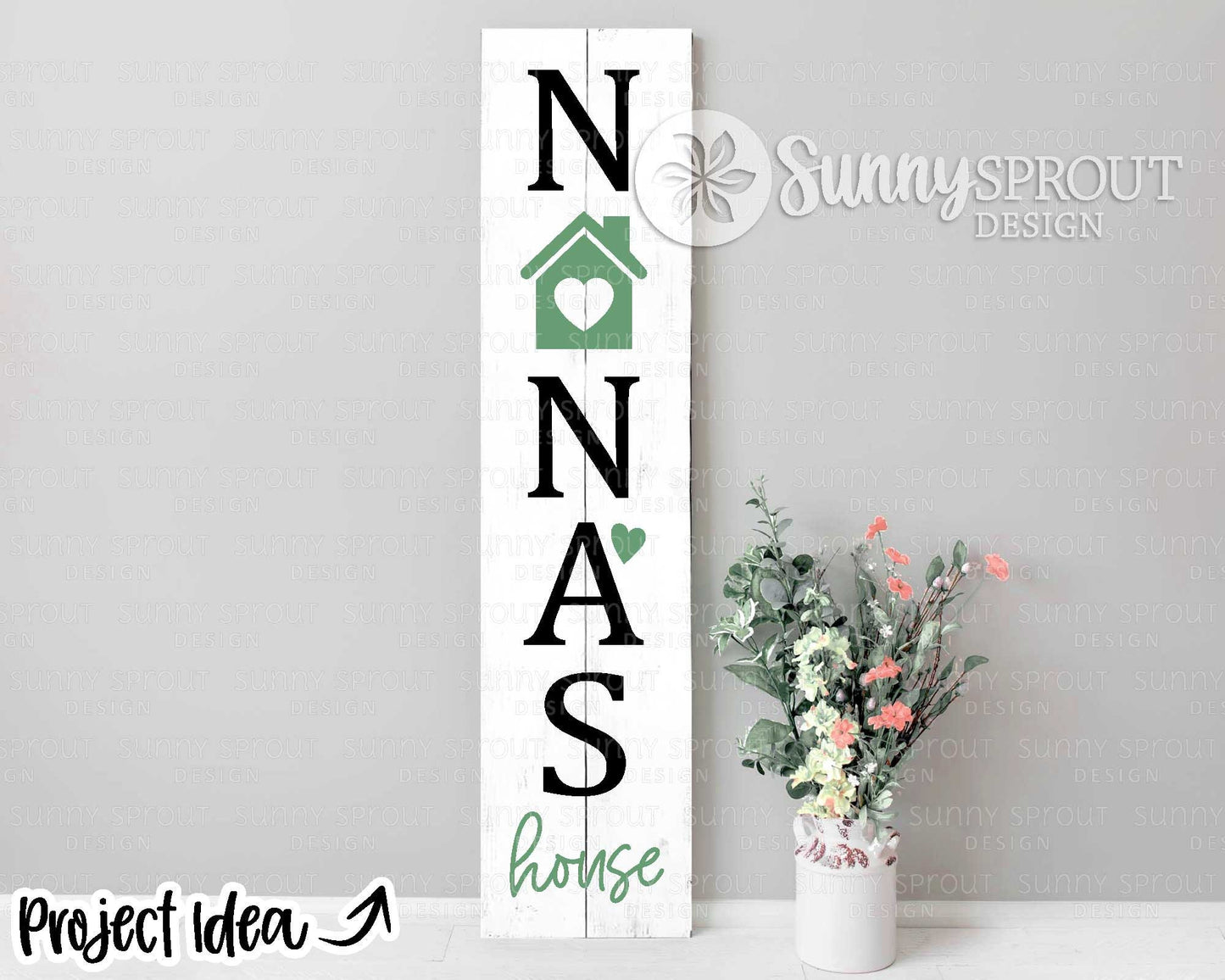 Nana's House Porch Sign SVG, Digital Download, Cricut Cut File, Silhouette, Front Door Leaner Design