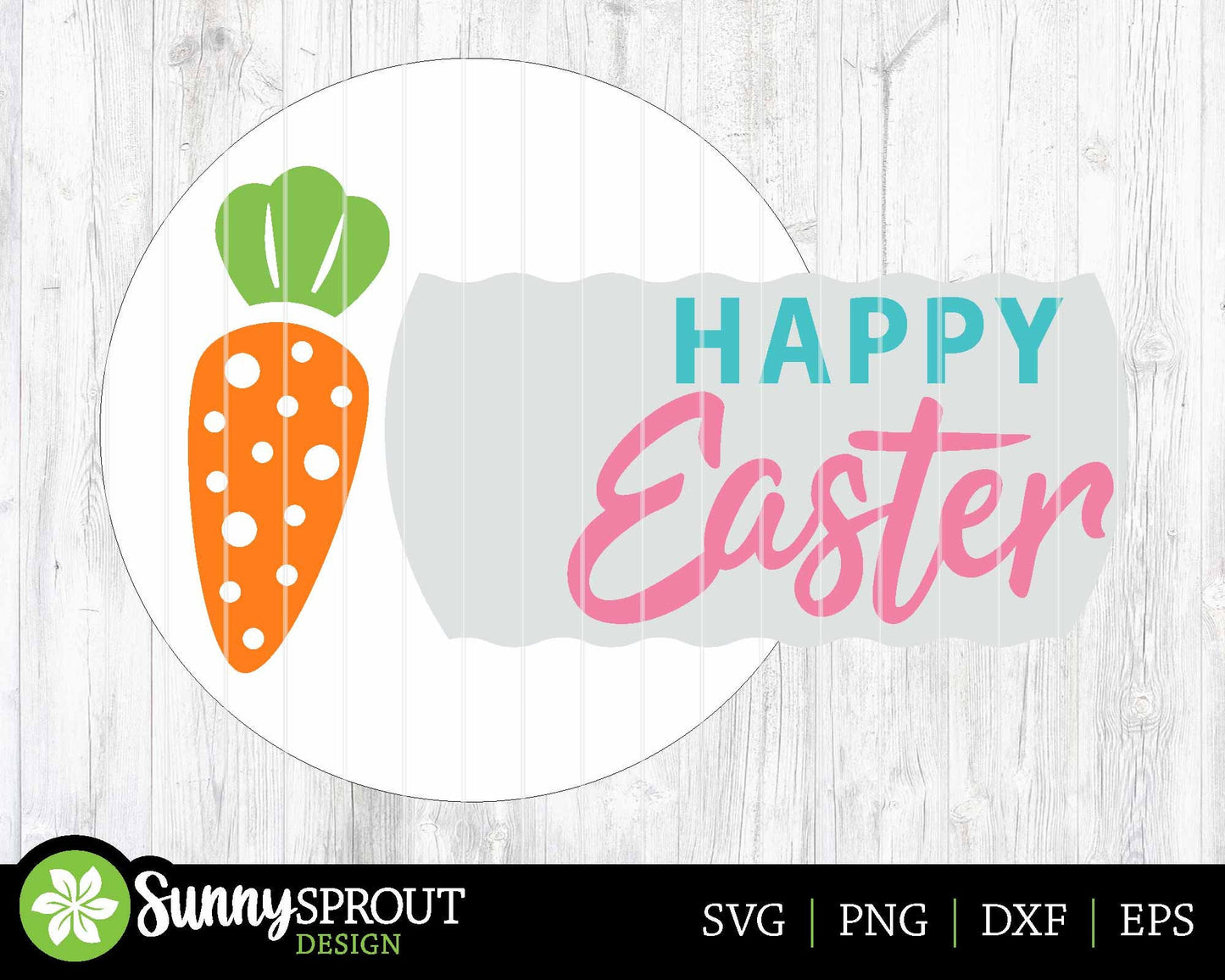 Happy Easter Carrot Sign, Digital download, SVG laser cut file, Cricut, Round door hanger design