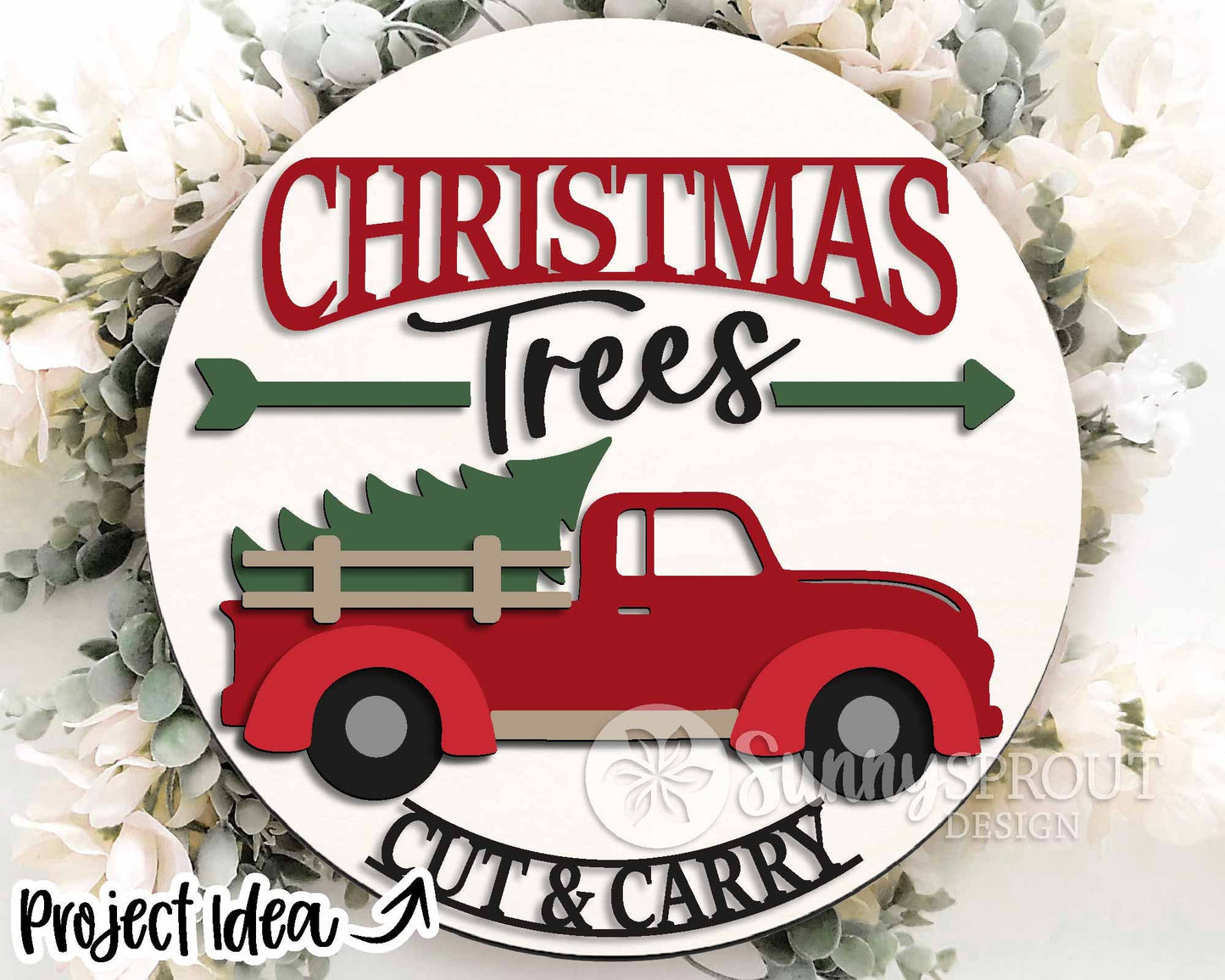 Christmas Laser Sign Bundle 2, Round door hanger, Glowforge laser file, Cricut, Holiday welcome svg, Christmas tree decor