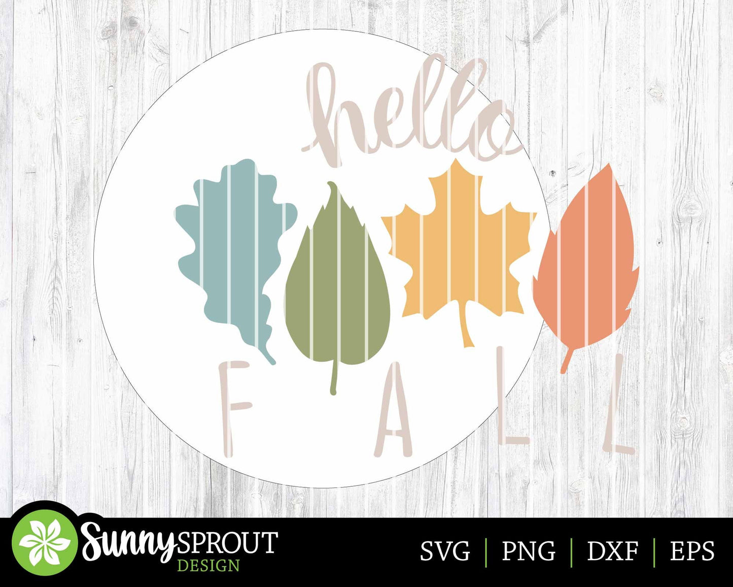 Hello Fall Leaves Sign, Digital Download, SVG Laser Cut File, Cricut, Fall Leaf Door Hanger Design