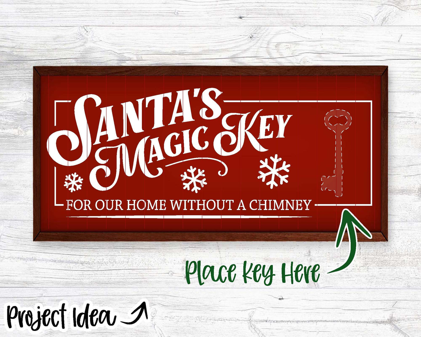 Santa's Magic Key Sign, Digital Download, Cricut SVG Cut File, Silhouette, Christmas Wall Decor Design