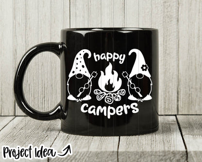 Happy Camper Gnomes SVG, Digital download, Cricut vinyl cut file, Silhouette, Camping shirt design, Sign decor