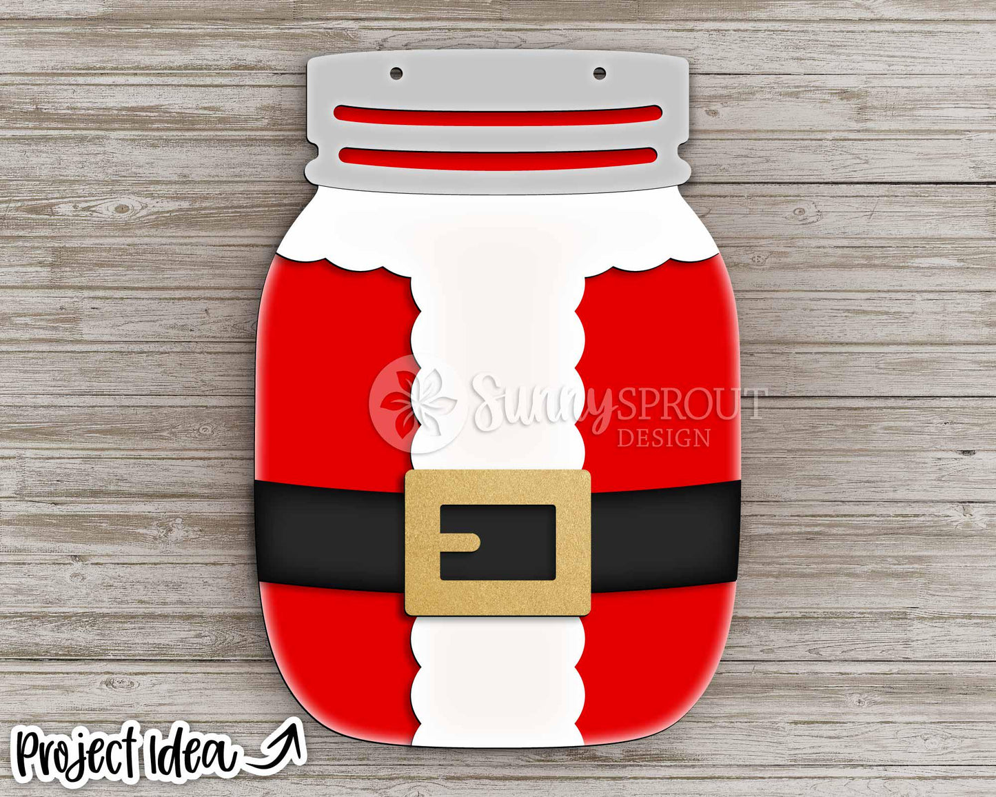 Santa Belt Mason Jar Sign, Digital download, SVG laser cut file, Cricut, Door hanger design, Christmas decor