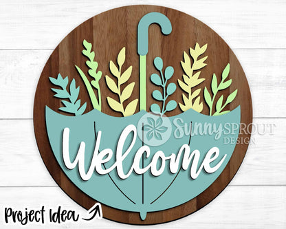 Nature Laser Sign Bundle, Round door hanger svg, Glowforge laser file, Cricut cut file, Front door welcome sign, Summer