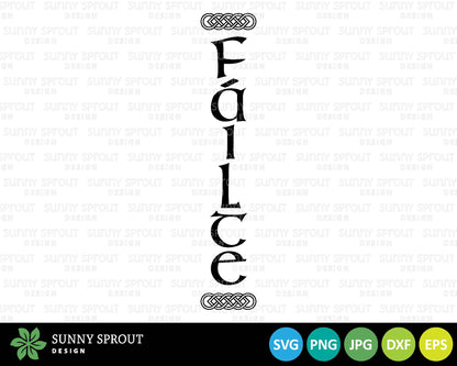 Failte Porch Sign Digital Download SVG, Digital download, Cricut cut file, Silhouette, Irish St. Patrick's Day door leaner design