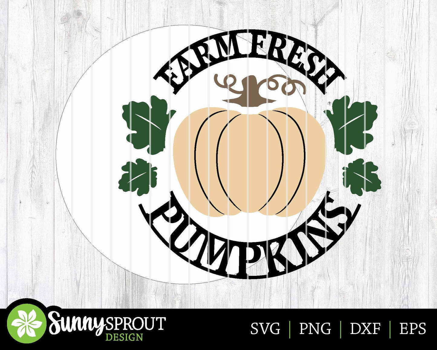 Farm Fresh Pumpkins Sign, Digital Download, SVG Laser Cut File, Cricut, Round Fall Farmhouse Door Hanger Design