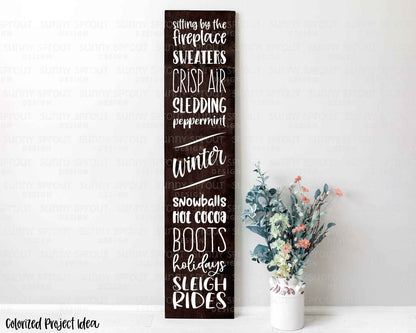 Winter Things Porch Sign | Digital Download | svg, png, jpg, dxf, eps | Print File, Cut File for Cricut | Winter Sign Design for Front Door