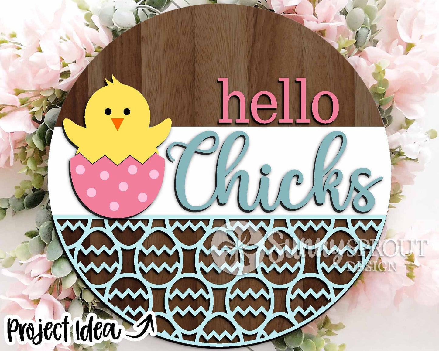 Easter Sign Bundle 1, Round door hanger svg, Glowforge laser file, Cricut cut file, Spring welcome sign svg, Easter bunny