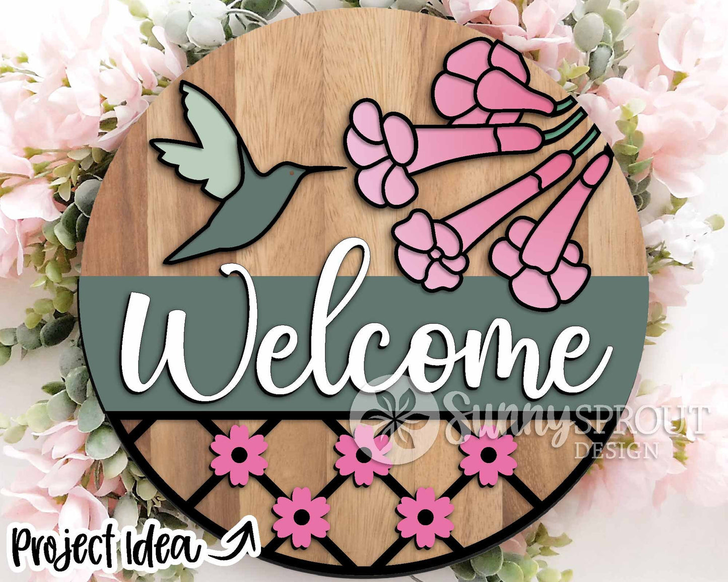Nature Laser Sign Bundle, Round door hanger svg, Glowforge laser file, Cricut cut file, Front door welcome sign, Summer