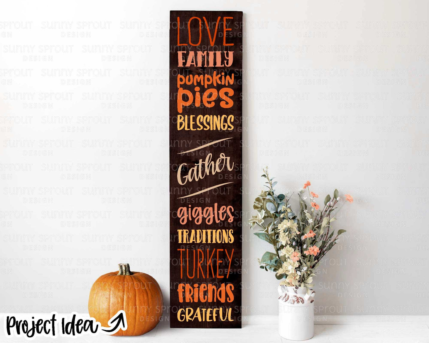 Gather Thanksgiving Things Sign, Digital Download, Cricut cut file, Silhouette, Fall words door sign, Thanksgiving porch leaner design