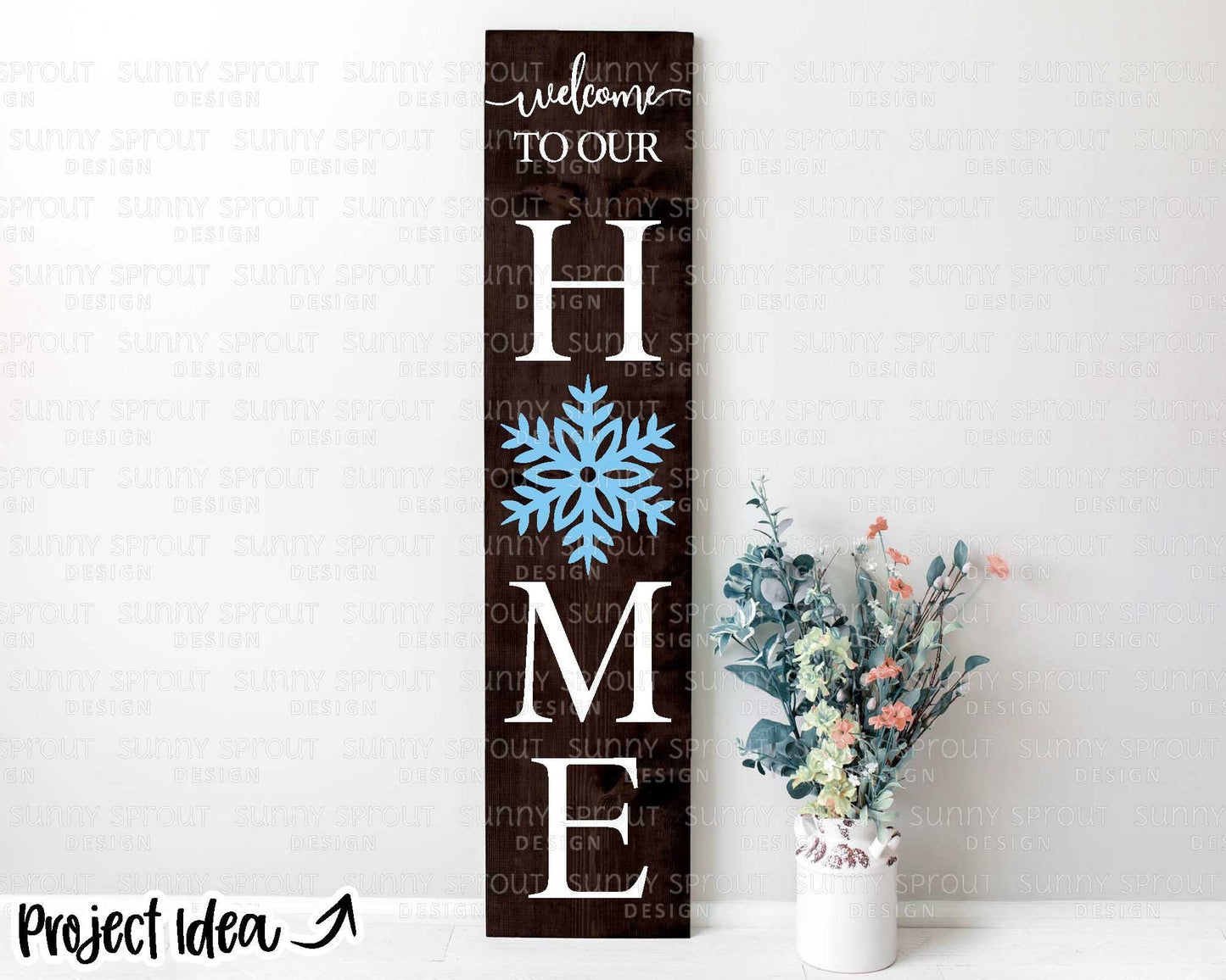 Welcome to Our Home Snowflake; Digital Download | Print File, Cricut, Silhouette Cut File | Winter Porch Sign Design | svg png dxf eps