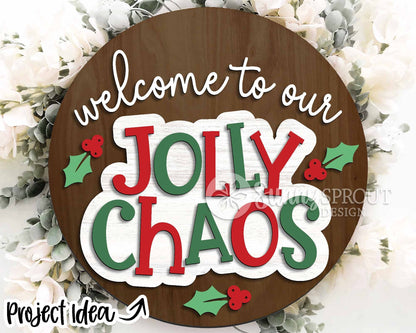 Christmas Laser Sign Bundle 3, Round door hanger, Glowforge laser file, Cricut cut file, Holiday welcome svg, Winter sign