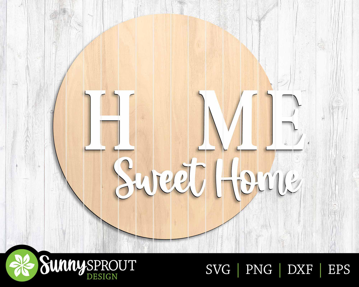 Home Sweet Home Interchangeable Graphics Sign, Digital Download, SVG Laser Cut File, Cricut, Seasonal Round Door Hanger Design
