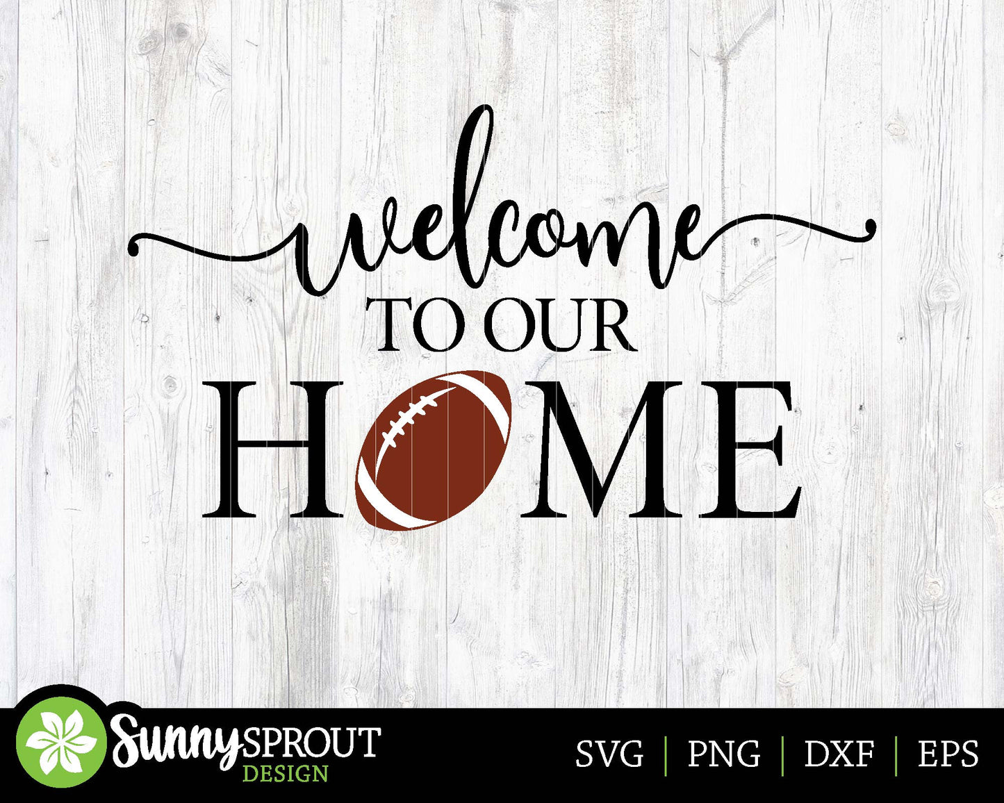 Welcome to Our Home Football Sign, Digital download, Cricut SVG cut file, Silhouette, Round door hanger design