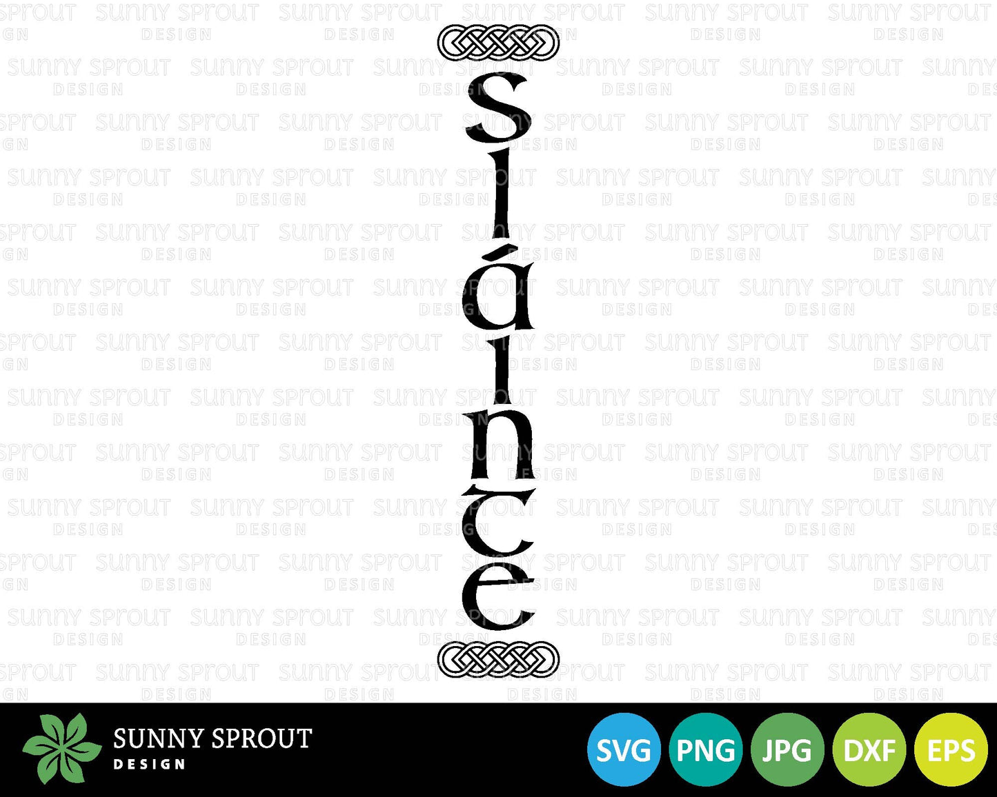 Slainte Porch Sign SVG, Digital download, Cricut cut file, Silhouette, Irish Celtic St. Patrick's Day door leaner design