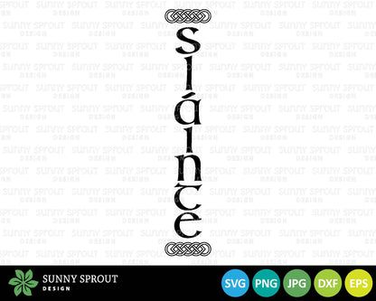 Slainte Porch Sign SVG, Digital download, Cricut cut file, Silhouette, Irish Celtic St. Patrick's Day door leaner design