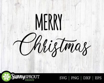 Merry Christmas SVG, Cricut SVG Cut File, Silhouette, Round Sign Design