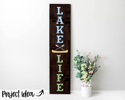 Lake Life Canoe Porch Sign, Digital download, Cricut SVG cut file, Silhouette, Camping lake house outdoor design
