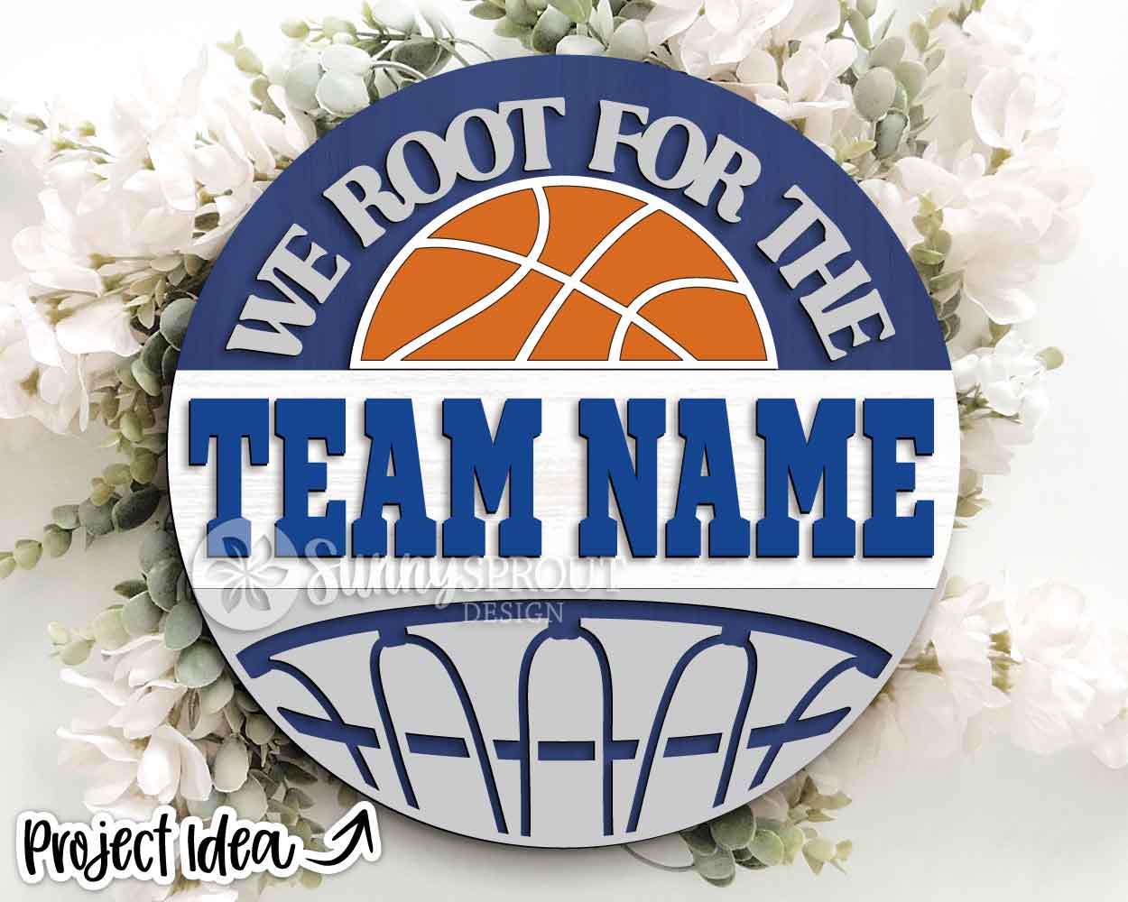 We Root For The Sport Team Bundle, Round door hanger design, SVG laser cut file, Cricut, Personalize customize name sign