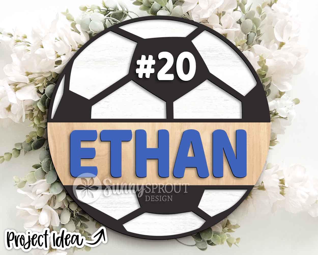 Sport Name Sign Bundle, Round door hanger svg, Glowforge laser file, Cricut, Football, Basketball, Hockey, Baseball, Personalize customize