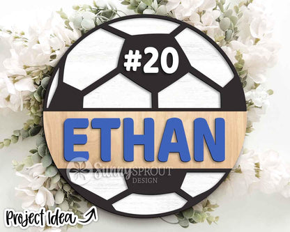 Sport Name Sign Bundle, Round door hanger svg, Glowforge laser file, Cricut, Football, Basketball, Hockey, Baseball, Personalize customize