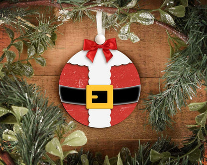 Christmas Ornament Bundle, Digital download, SVG laser cut file, Cricut, Santa gingerbread man reindeer design