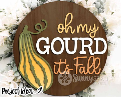 Fall Laser Sign Bundle 2, Round door hanger, Glowforge laser file, Cricut cut file, Autumn welcome sign svg, Fall decor