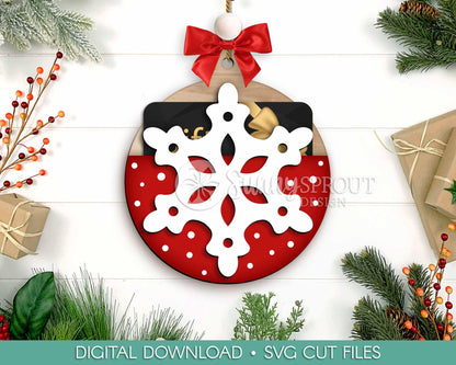 Gift Card Holder Snowflake Ornament, Digital download, SVG laser cut file, Cricut, Christmas design