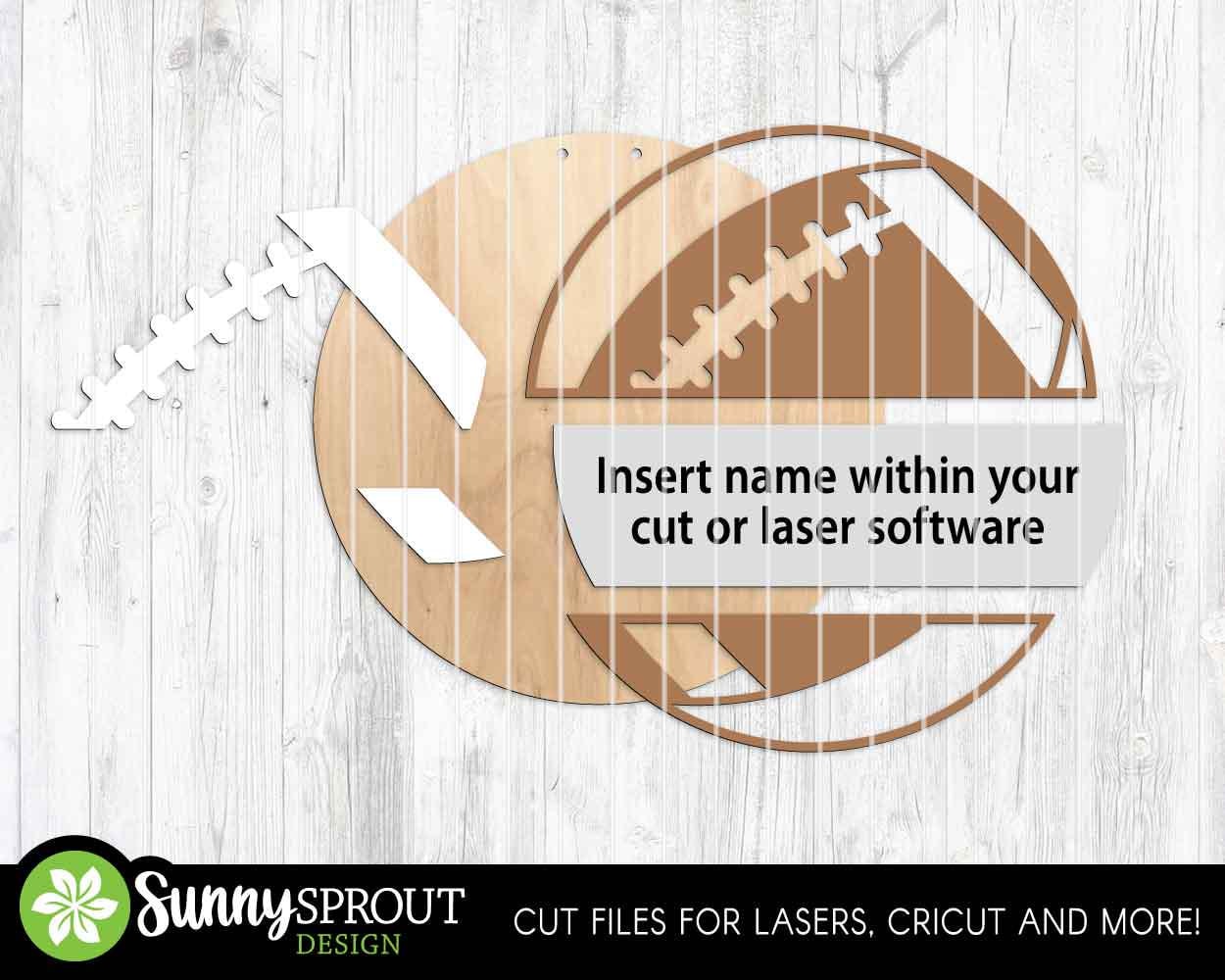 Football Player Name Number Sign, Digital Download, SVG Laser Cut File, Cricut, Door Hanger Wall Art Design, Personalized Sports Decor