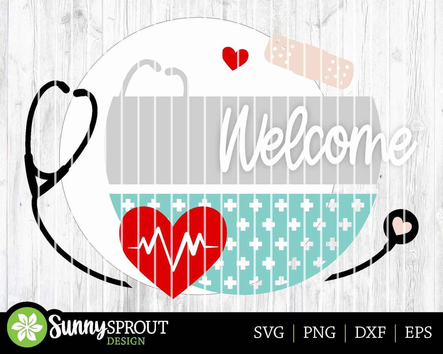 Medical Office Welcome Sign, Digital download, SVG Laser cut file, Cricut, Round door hanger design, Personalize nurse doctor decor