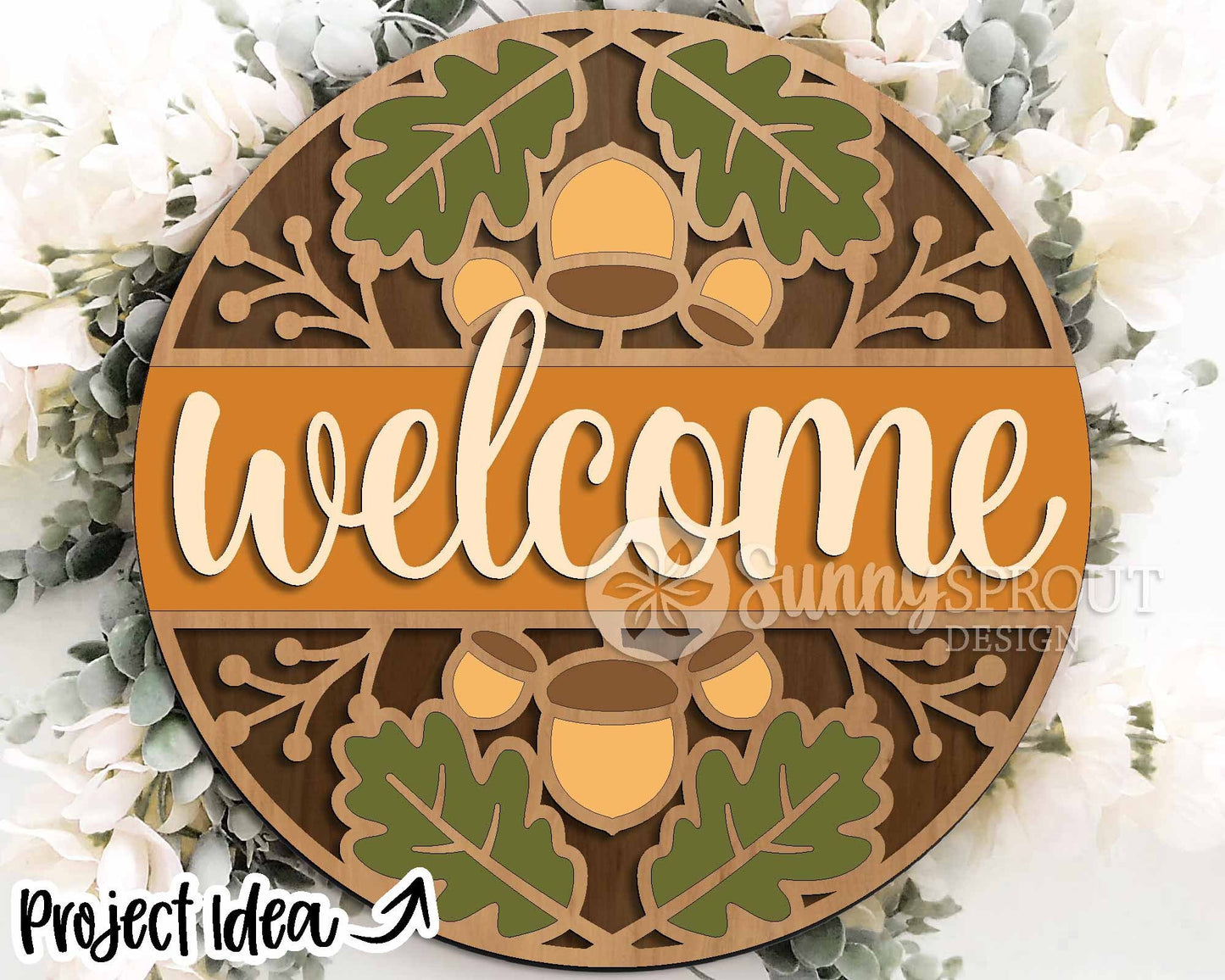 Fall Laser Sign Bundle 2, Round door hanger, Glowforge laser file, Cricut cut file, Autumn welcome sign svg, Fall decor