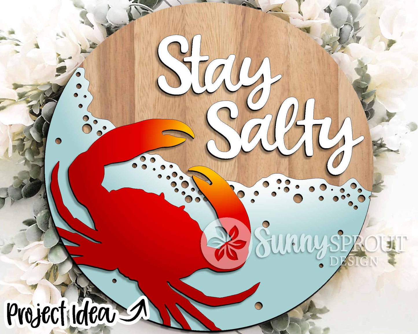 Beach Theme Sign Bundle, Round door hanger svg, Glowforge laser file, Cricut, Front door welcome sign, Ocean decor svg