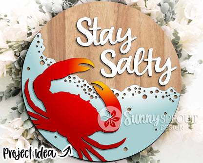 Beach Theme Sign Bundle, Round door hanger svg, Glowforge laser file, Cricut, Front door welcome sign, Ocean decor svg