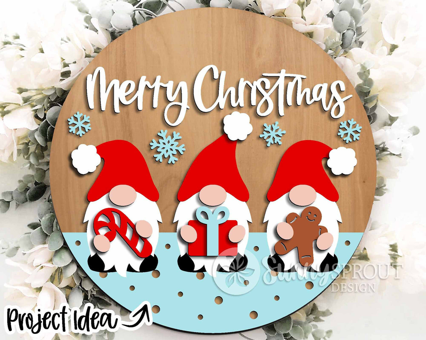 Christmas Laser Sign Bundle 3, Round door hanger, Glowforge laser file, Cricut cut file, Holiday welcome svg, Winter sign