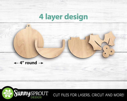 Gift Card Holder Ornament Bundle, Digital download, SVG laser cut file, Cricut, Christmas design