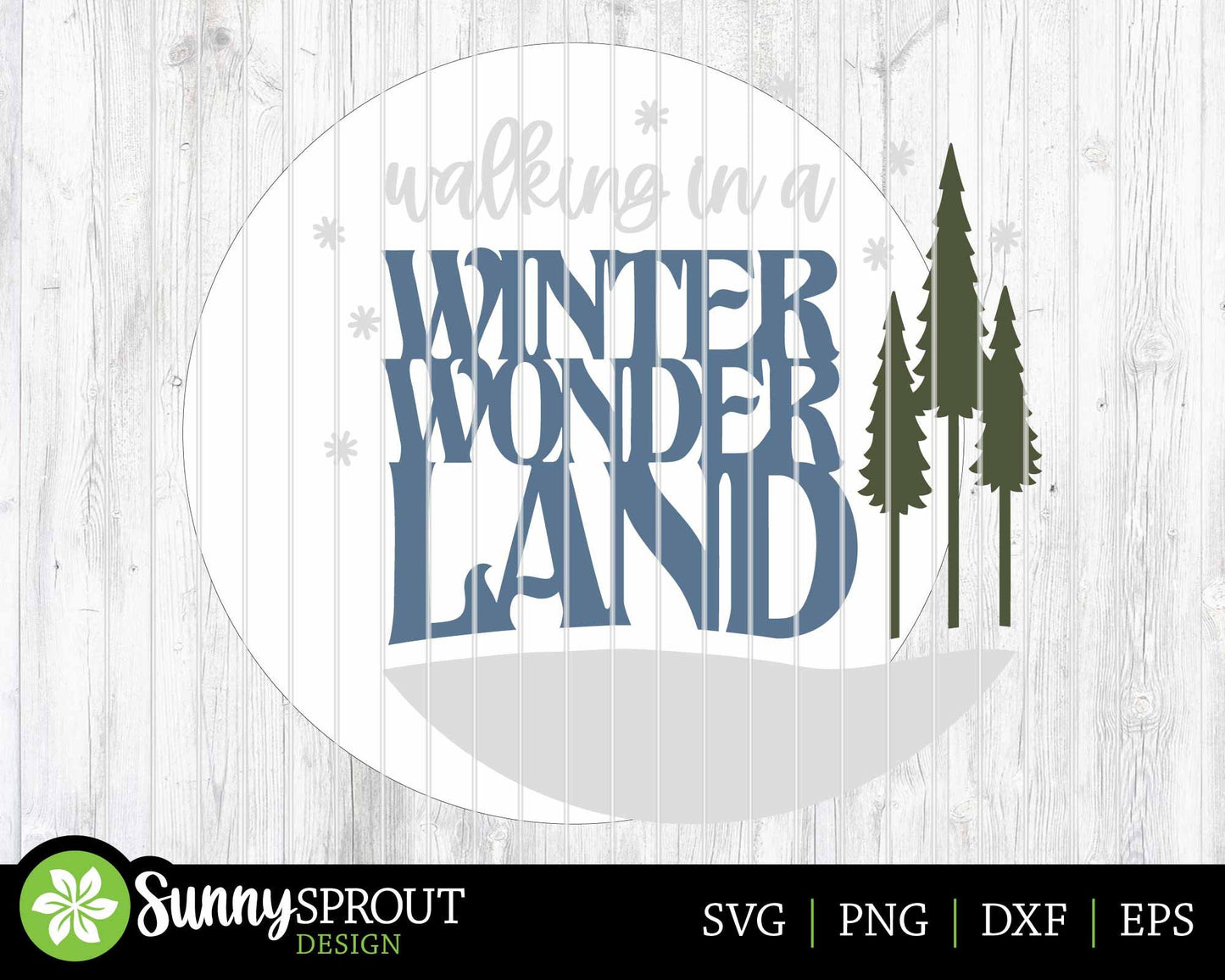 Winter Wonderland Sign, Round door hanger svg, Glowforge laser file, Cricut, Christmas door decor, Winter welcome sign