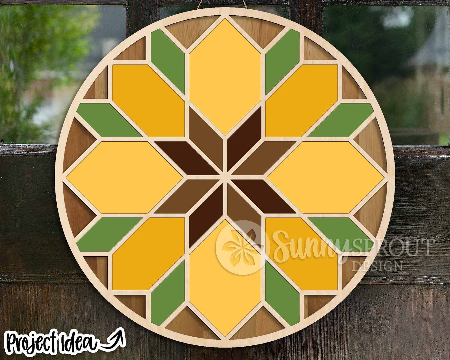 Floral Barn Quilt Sign, Digital download, SVG Laser cut file, Cricut, Round door hanger design, Spring Easter decor