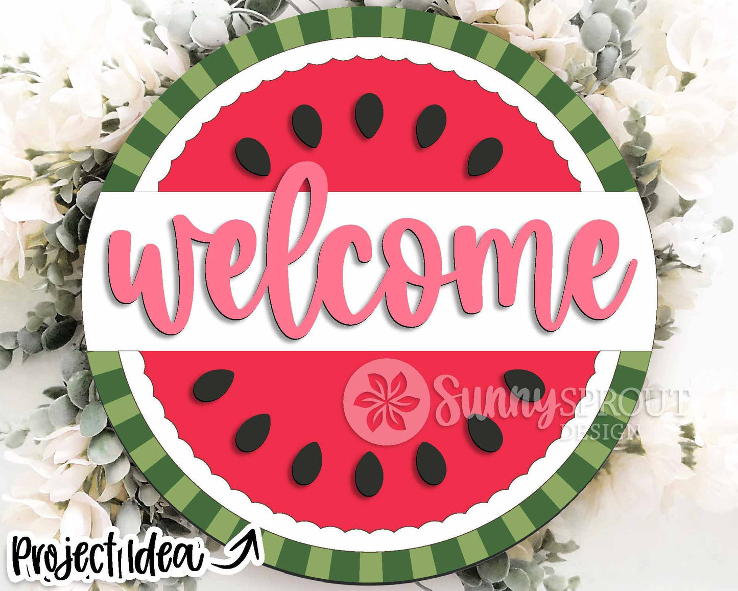 Summer Laser Sign Bundle 3, Round door hanger svg, Glowforge laser file, Cricut cut file, Front door welcome sign