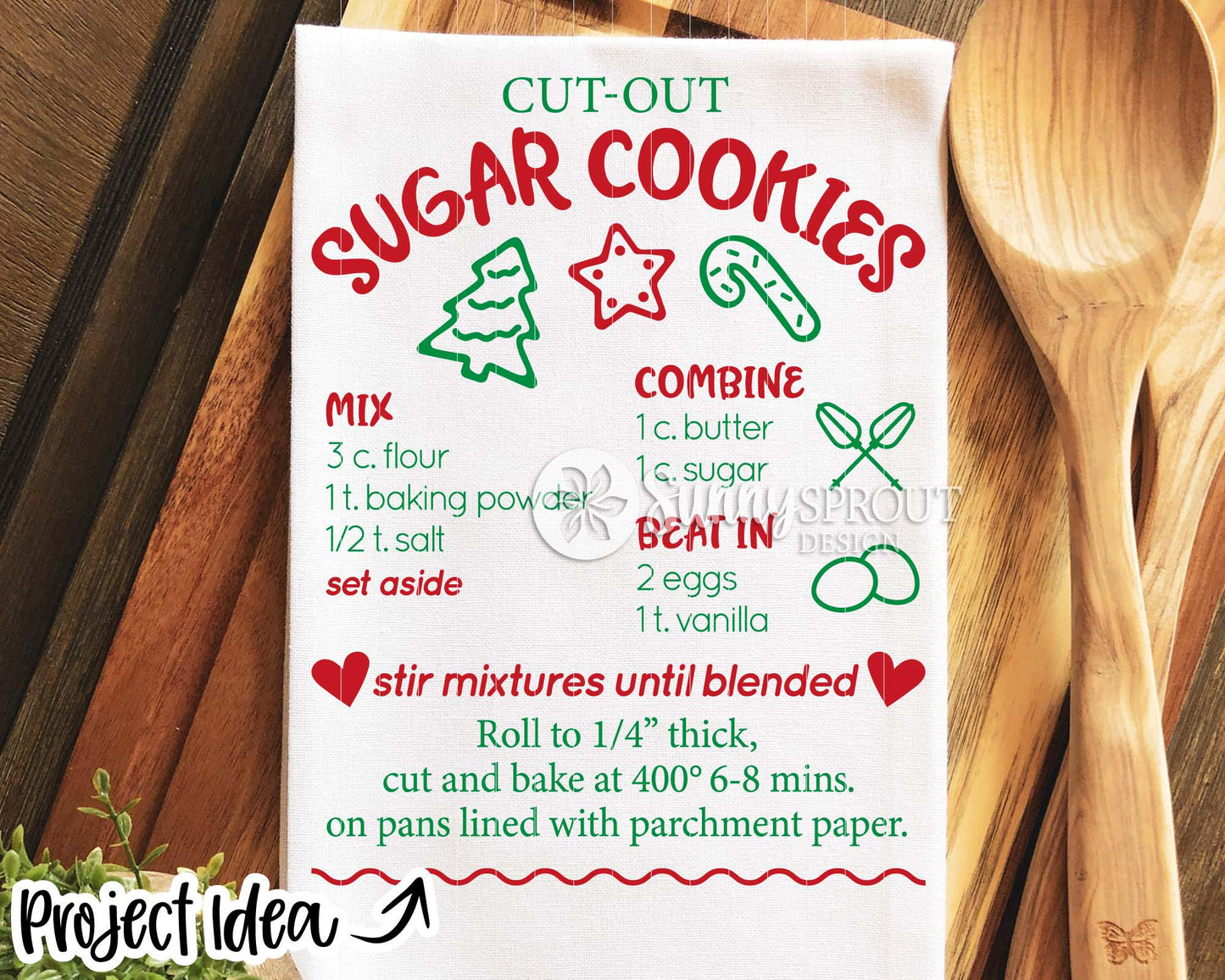 Sugar Cookie Recipe SVG, Digital download, Cricut cut file, Silhouette, Tea towel, Apron, Pot holder, Sign design
