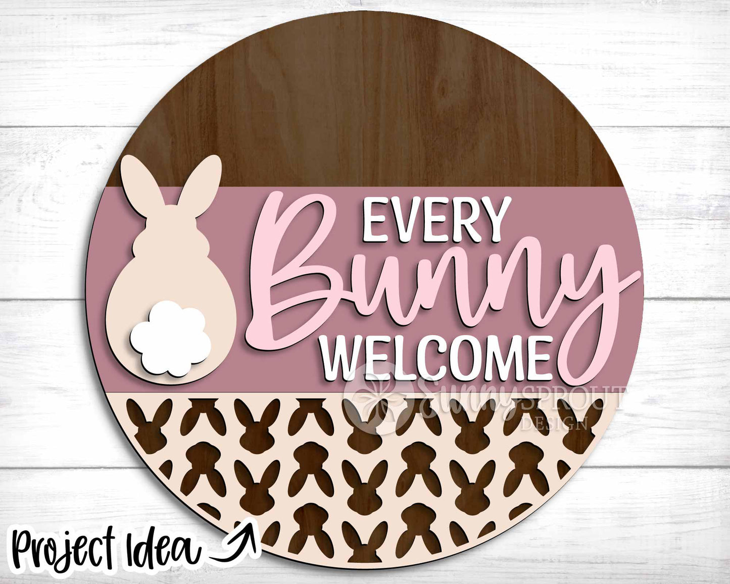 Easter Sign Bundle 5, Round door hanger svg, Glowforge laser file, Cricut cut file, Spring welcome sign svg, Easter bunny