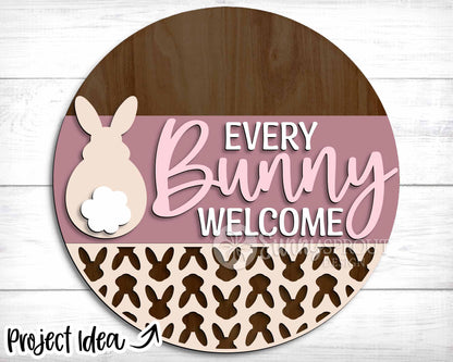Easter Sign Bundle 5, Round door hanger svg, Glowforge laser file, Cricut cut file, Spring welcome sign svg, Easter bunny