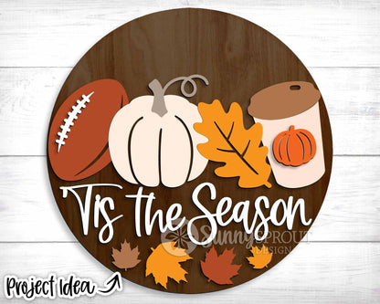 Fall Laser Sign Bundle 7, Round door hanger, Glowforge laser file, Cricut, Autumn welcome sign svg, Hello Fall pumpkin svg