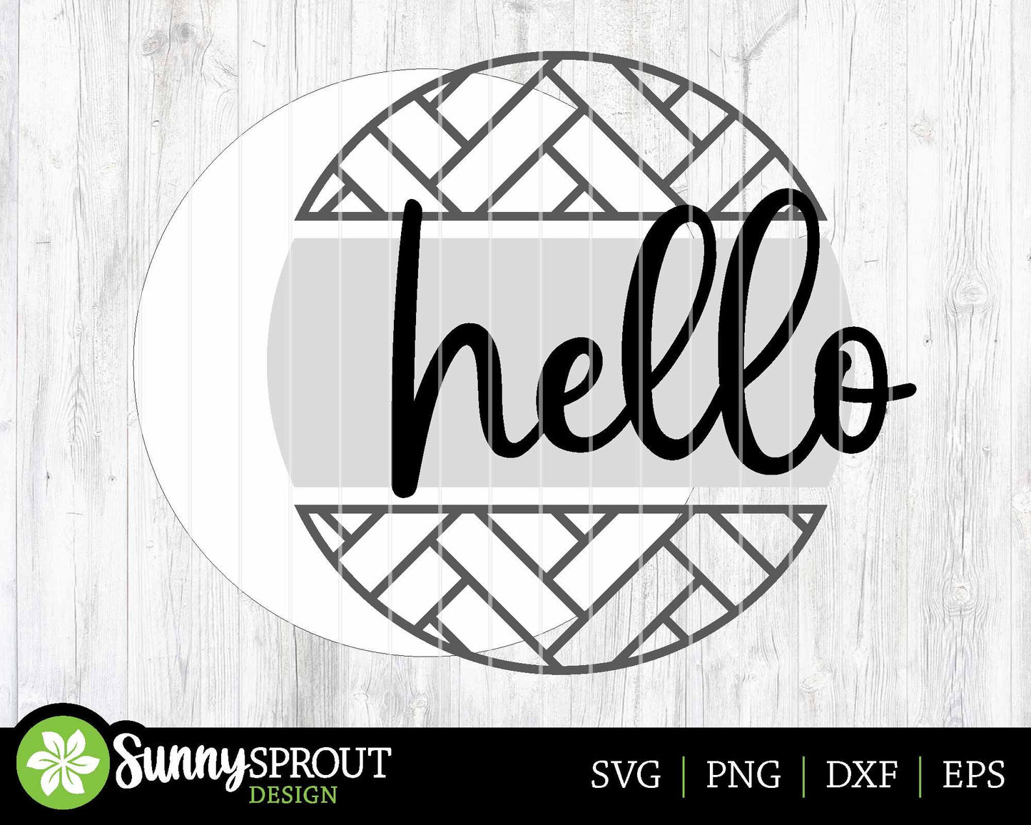 Hello Geometric Tile Welcome Sign, Digital Download, SVG Laser Cut File, Cricut, Modern Farmhouse Round Door Hanger Design