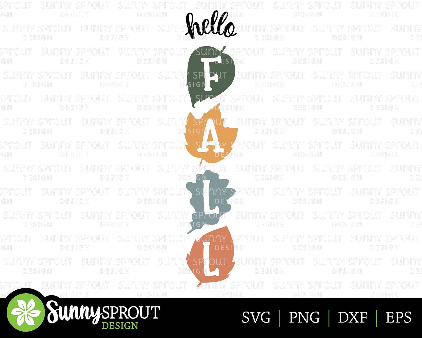 Hello Fall Leaves Porch Sign, Digital Download, Cricut SVG Cut File, Silhouette, Front Door Leaner Design
