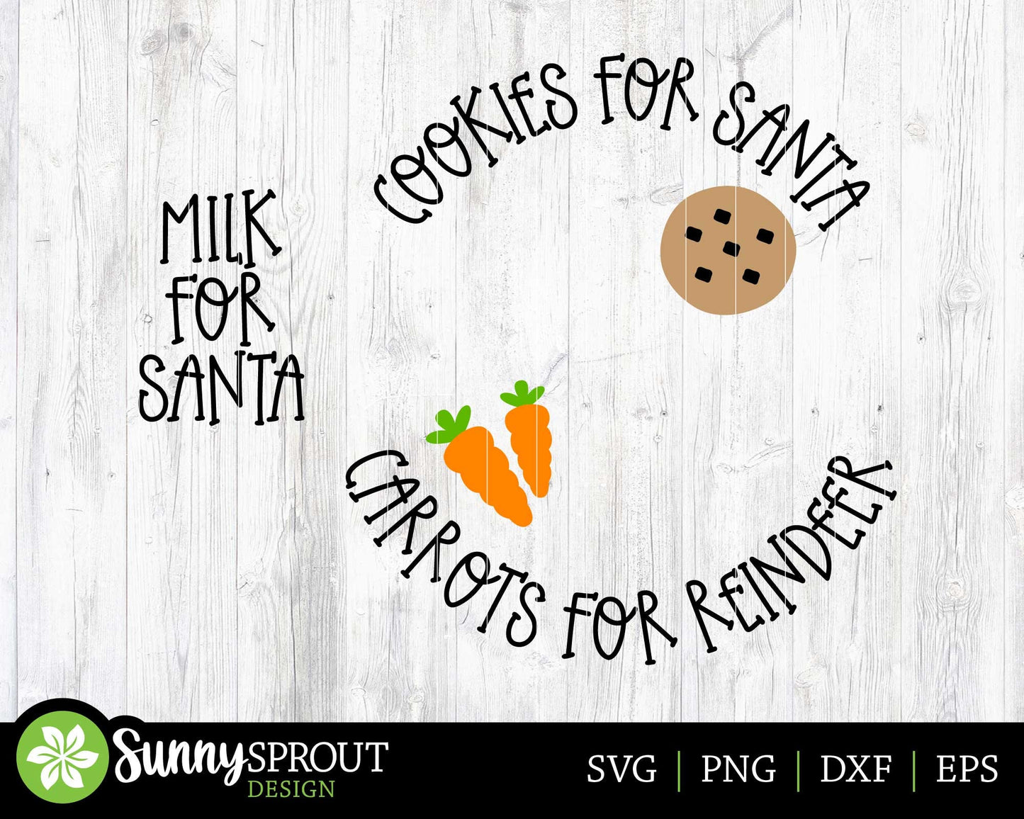 Christmas Plate and Mug SVG, Digital Download, Cricut Cut File, Silhouette, Santa Cookies & Milk Design