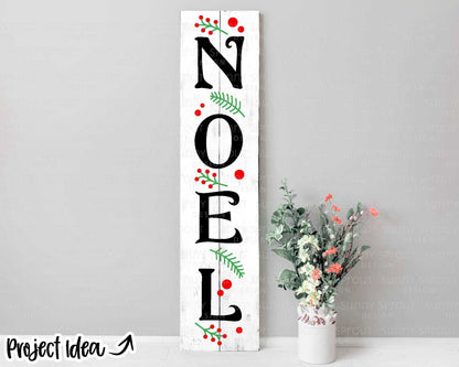 Noel Pine Berries Porch Sign, Digital download, Cricut SVG cut file, Silhouette, Christmas door leaner design